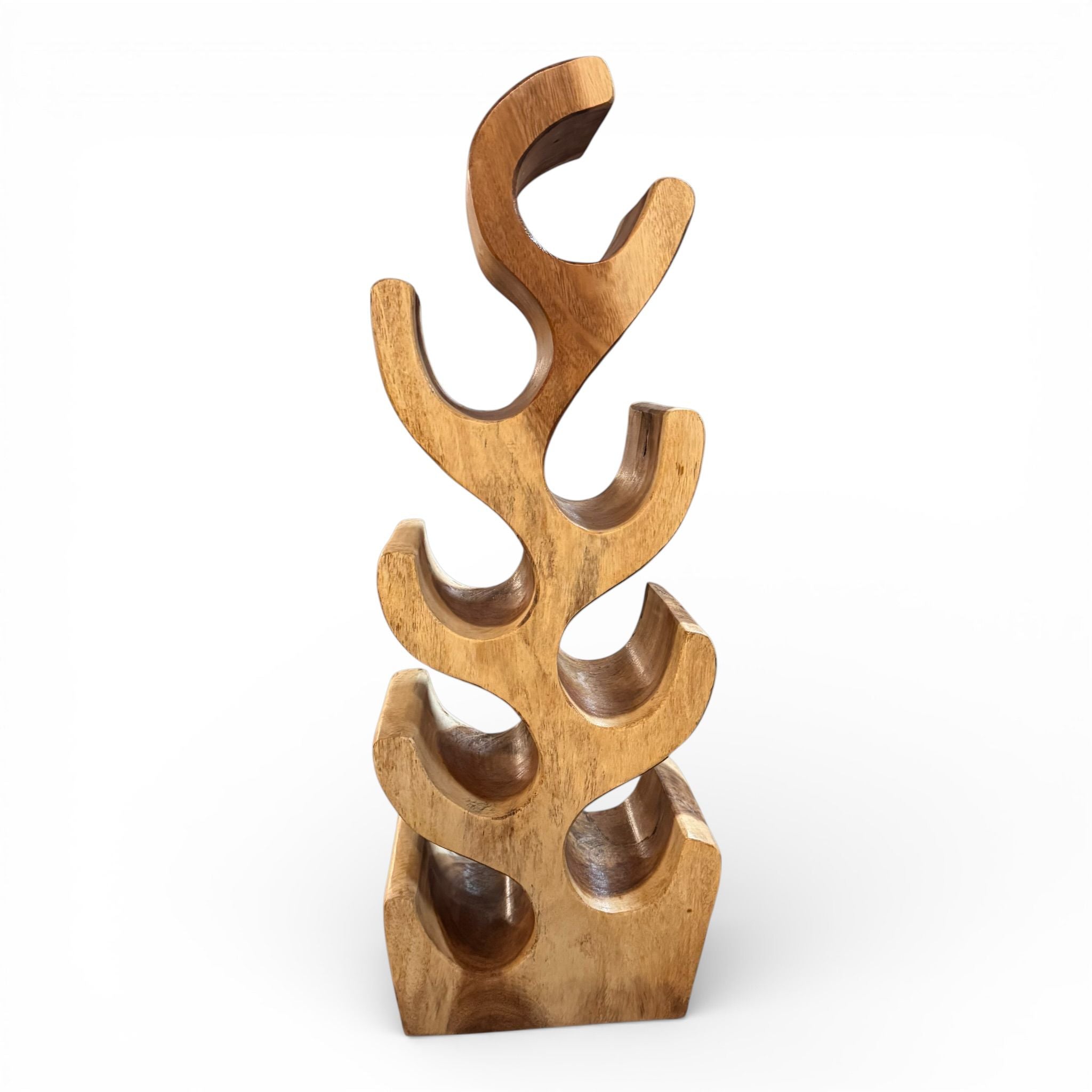 B-Stock: Solid Wine Rack - Kitchen Living Room Decor Wine Holder - Handmade Noble High Quality - Fir Tree Shape Made of Suar Wood - 30/50/70/100x27x18 cm (Copy)