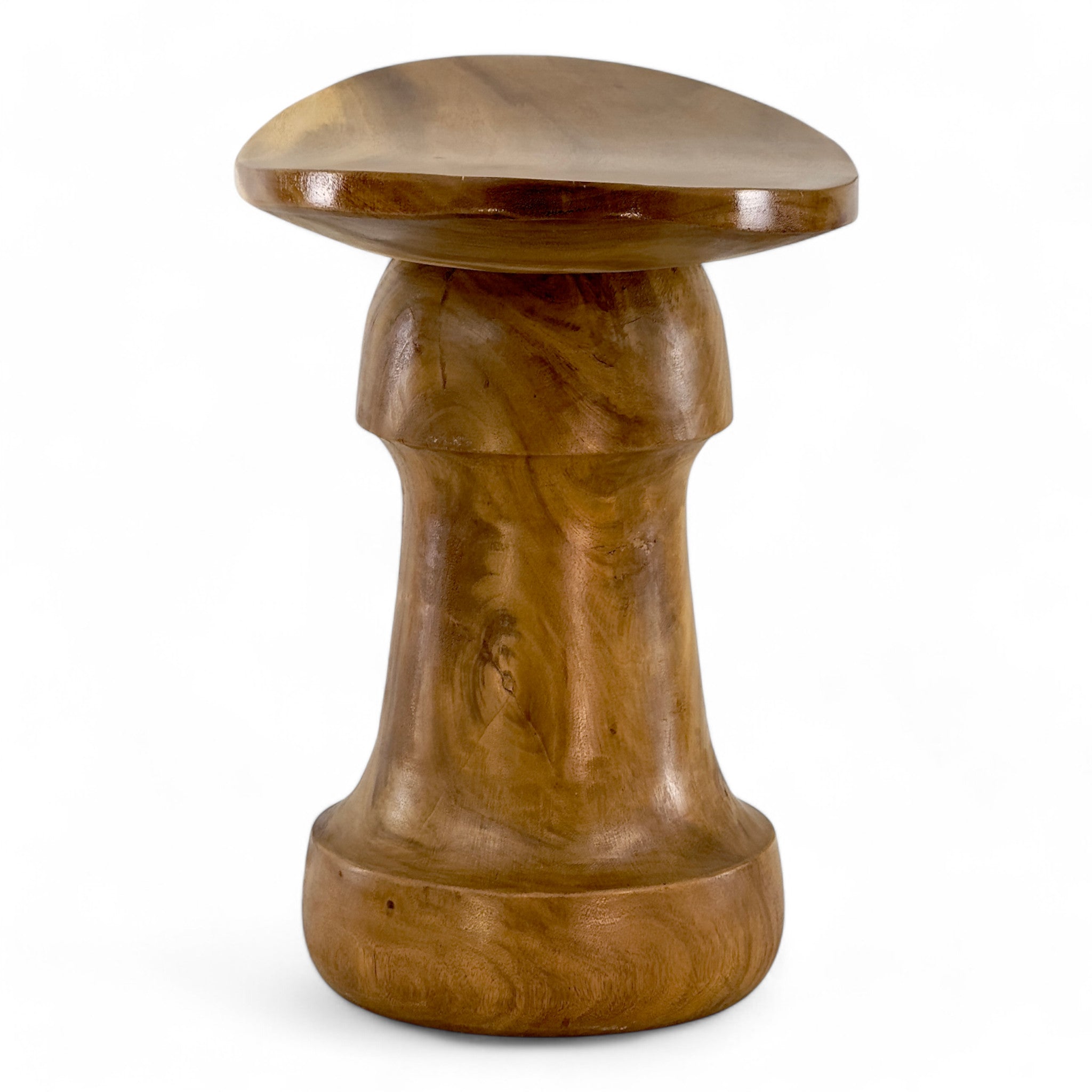 Einzelstück: Hocker mit Gebogener Oberfläche aus Teakholz - FaHome