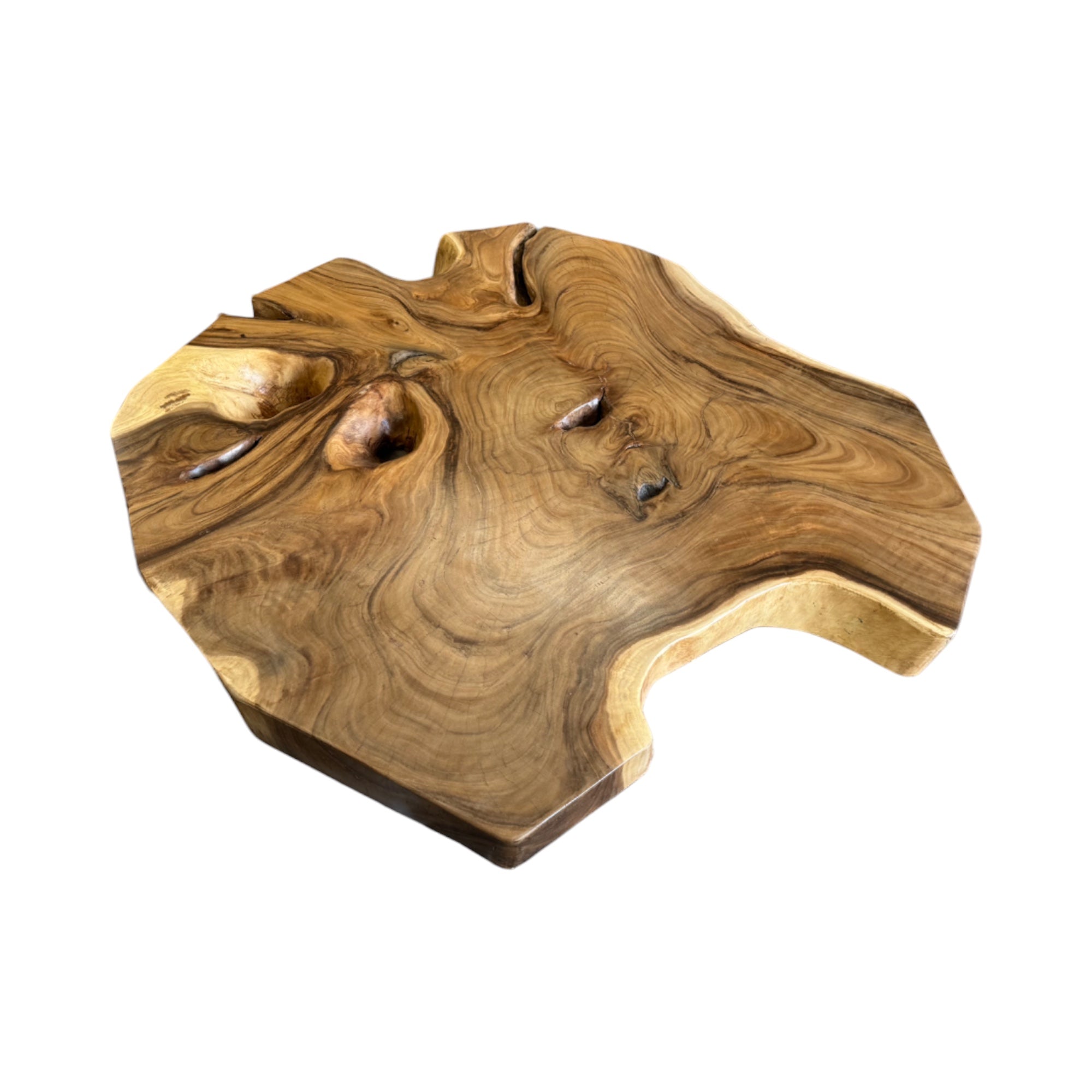 Holz Tischplatte – Wohnzimmertisch Couchtisch – Natürliche Formen – Ausgeschnitten aus massivem Suarholz – 135x114x10 cm - FaHome