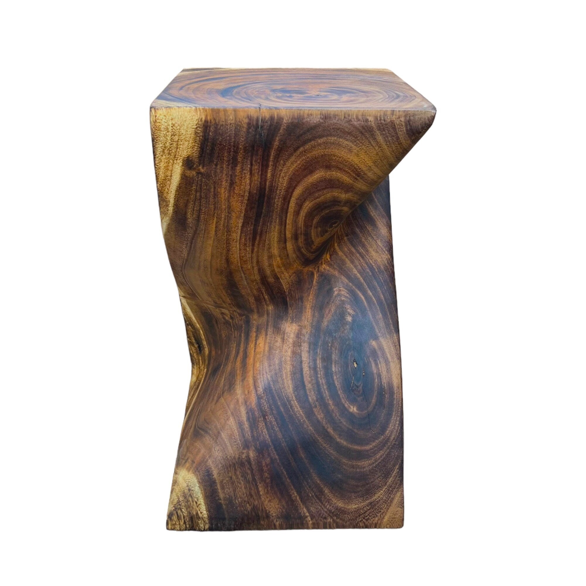 Holzhocker - Edler Beistelltisch Holz - Holz Hocker - Handgefertigter Beistelltisch aus Holz - 50x28x28cm - FaHome