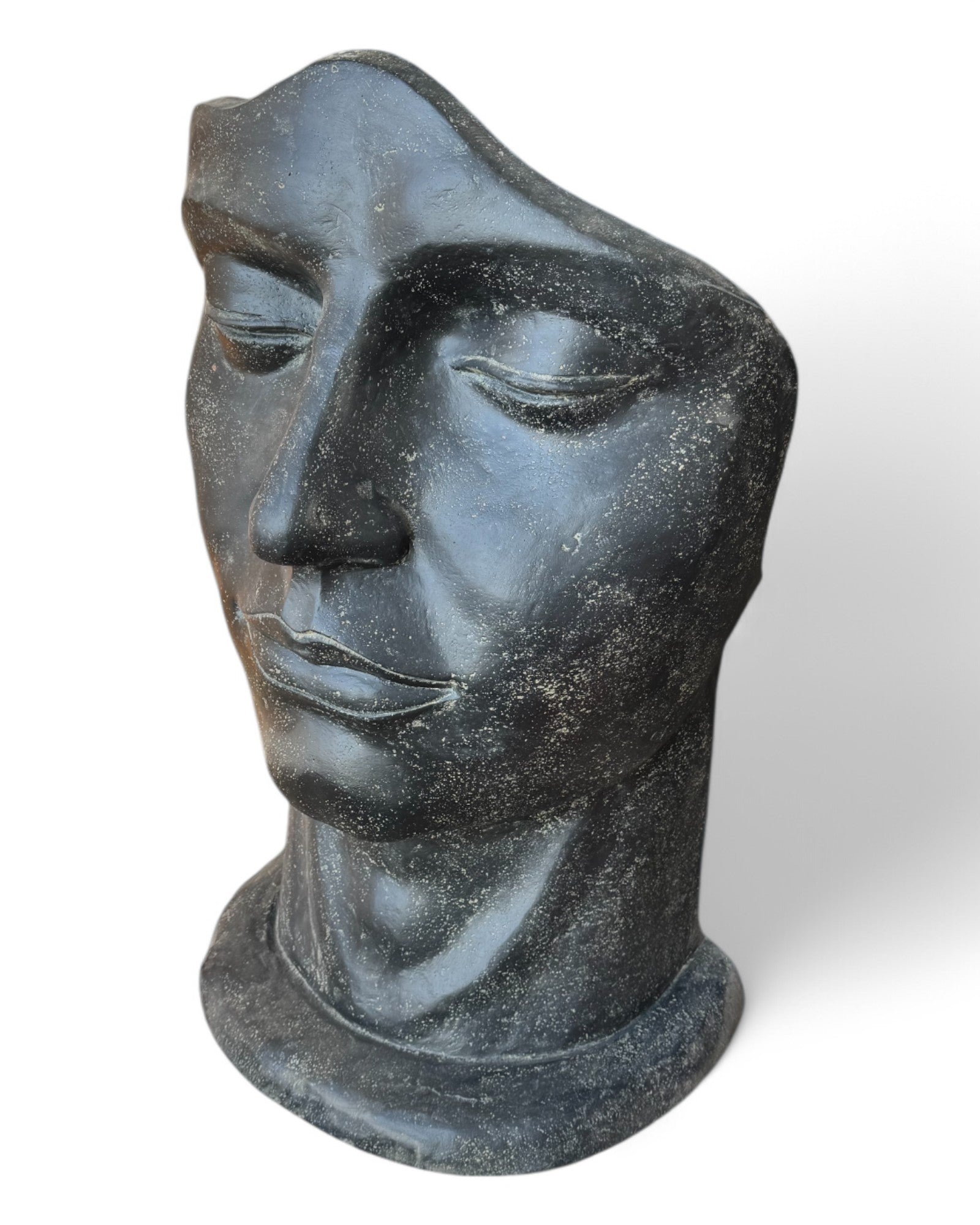 Männliche Gesichtsskulptur - Garten, Terrasse, Eingangsbereich - Robust und ästhetisch – Schlafendes Gesicht aus Betonguss – 125x77x50 cm - FaHome