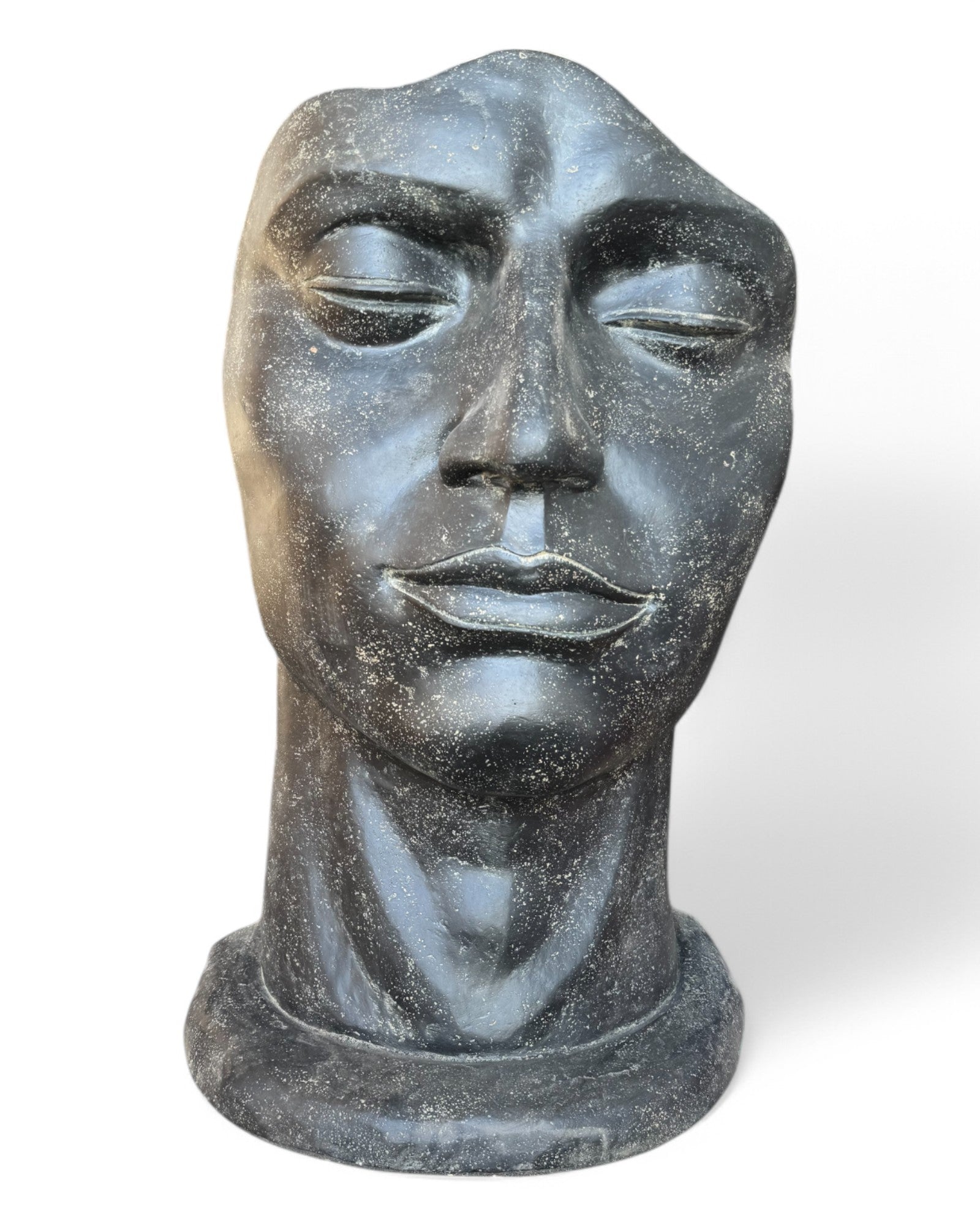 Männliche Gesichtsskulptur - Garten, Terrasse, Eingangsbereich - Robust und ästhetisch – Schlafendes Gesicht aus Betonguss – 125x77x50 cm - FaHome