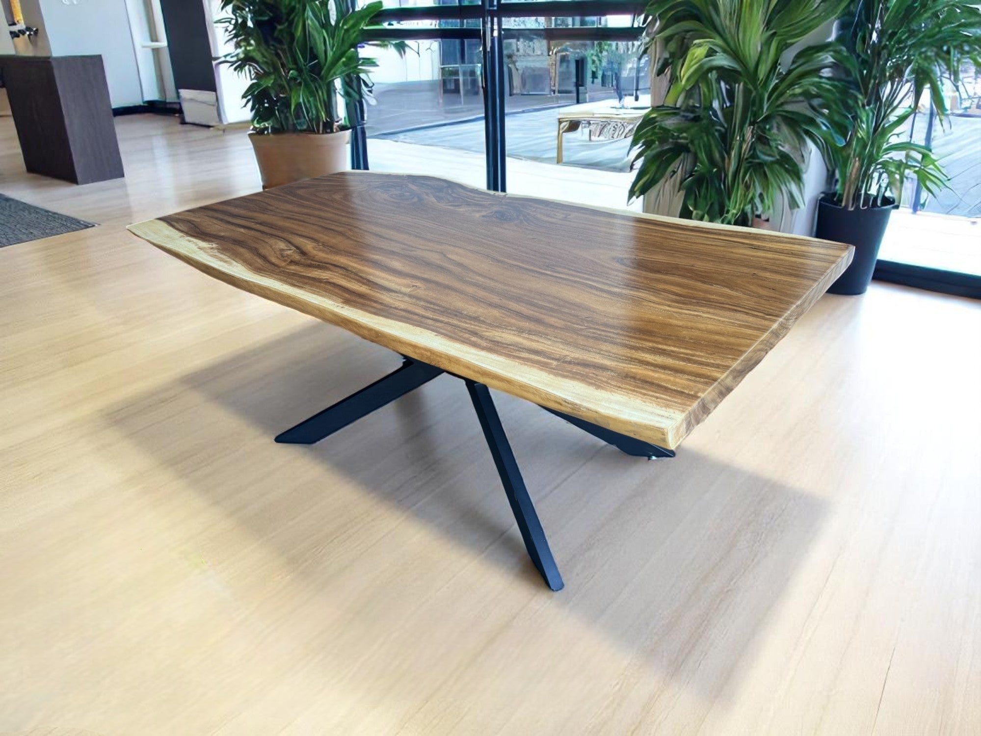 Massivholz Esstisch Natur Baumkante - Holz Tisch Massiv Suarholz EinzelstĂĽcke Tischplatte (200x115x6cm) - FaHome