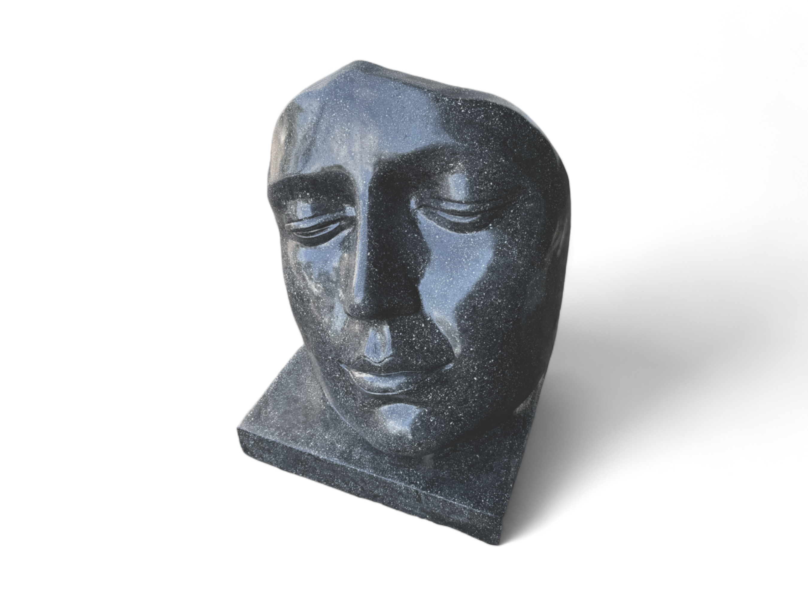 Terrazzo Gesichtsskulptur - Garten, Terrasse, Eingangsbereich - Robust und ästhetisch – Schlafendes Gesicht aus Terrazzo – 85 cm - FaHome