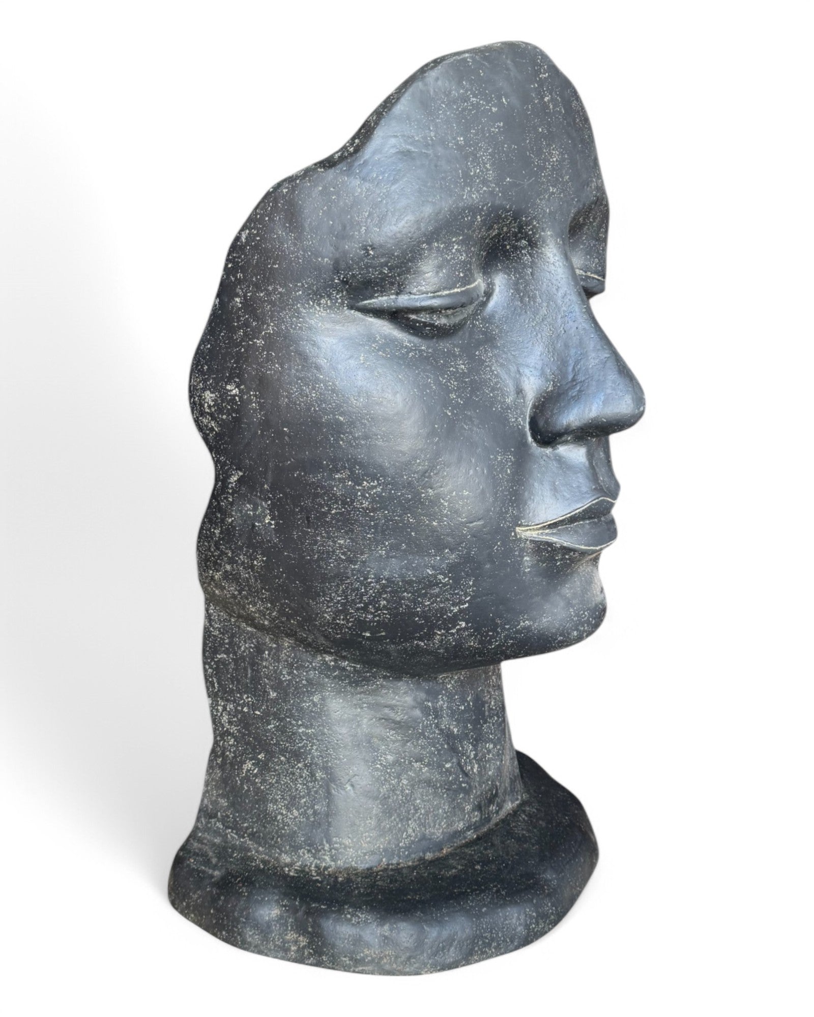 Weibliche Gesichtsskulptur - Garten, Terrasse, Eingangsbereich - Robust und ästhetisch – Schlafendes Gesicht aus Betonguss – 118x70x47 cm - FaHome