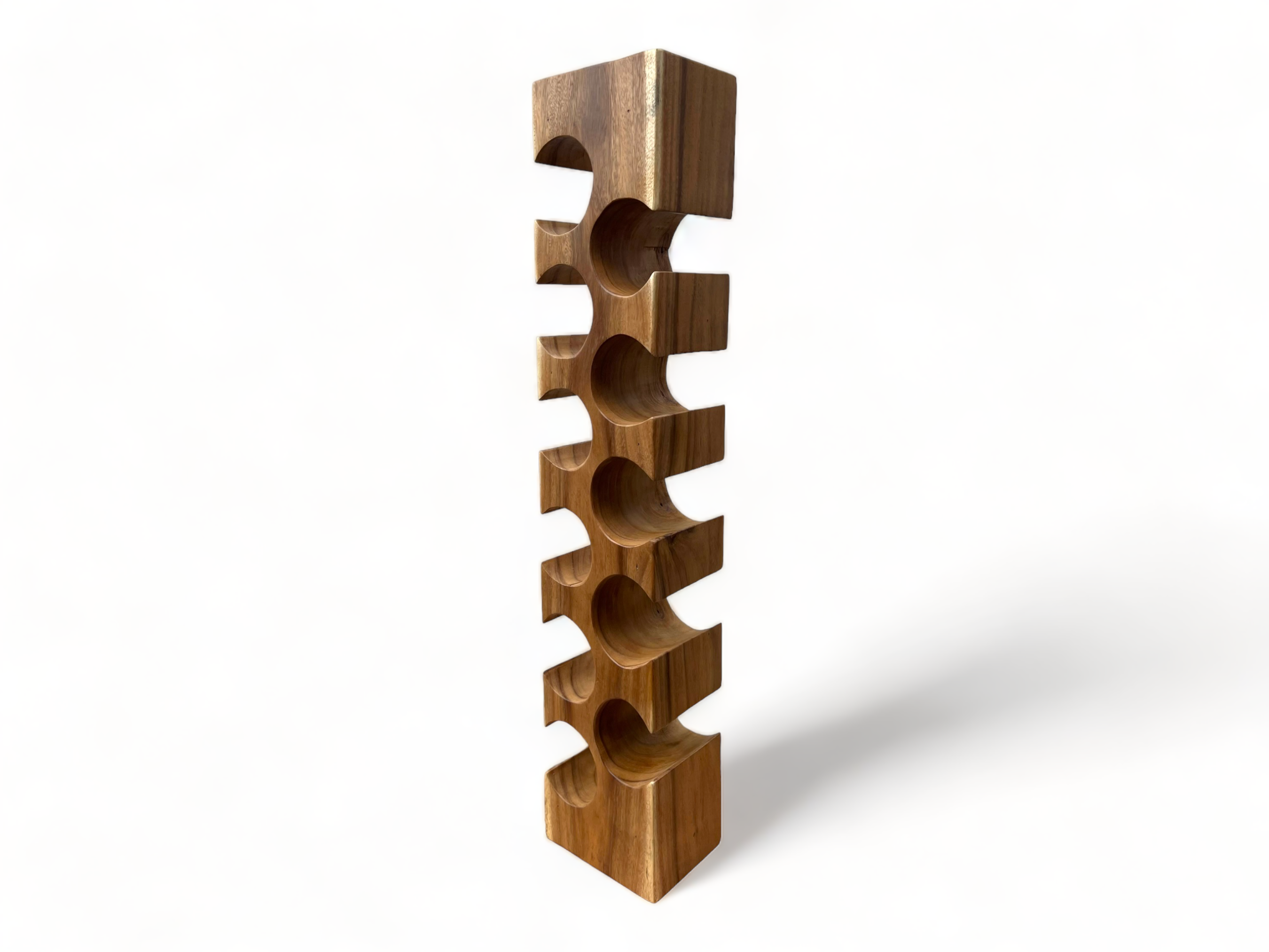 Weinregal Massiv - Küchen Wohnzimmer Deko Weinhalter - Handgefertigt Edel Hochwertig - Eckig aus Suarholz - 50/70/100x19,5x14,5 cm