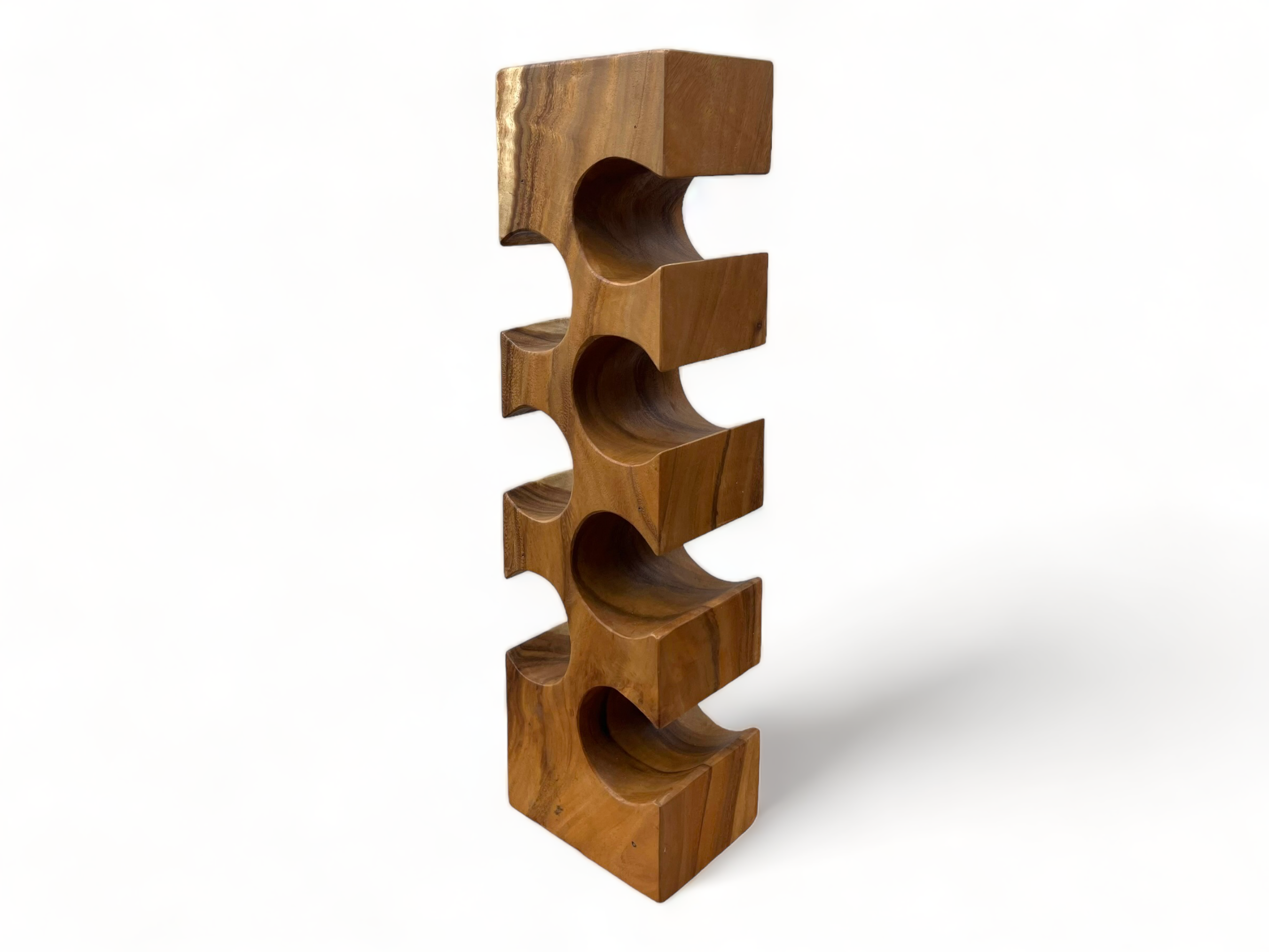 Weinregal Massiv - Küchen Wohnzimmer Deko Weinhalter - Handgefertigt Edel Hochwertig - Eckig aus Suarholz - 50/70/100x19,5x14,5 cm