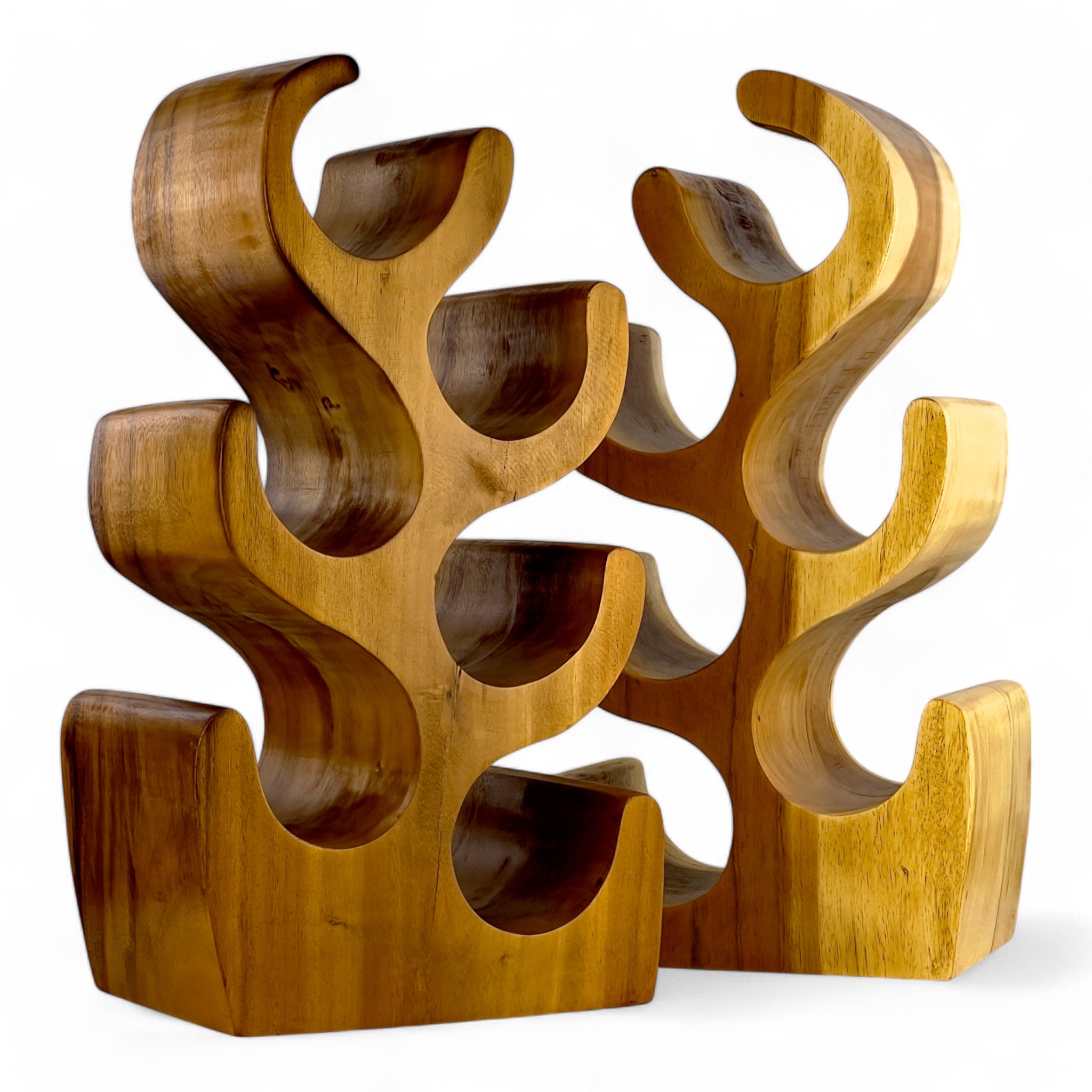 Casier à vin massif - décoration de cuisine salon porte-vin - fait main noble de haute qualité - forme de sapin en bois de suar - 30/50/70/100x27x18 cm