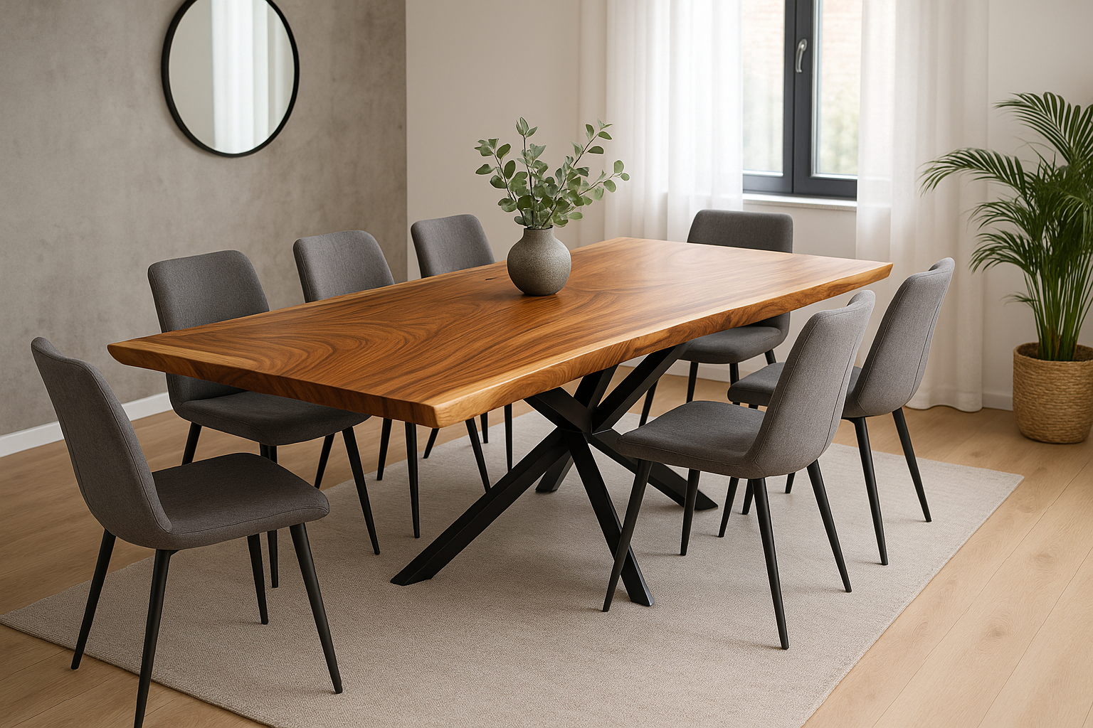 Massivholz Esstisch Natur Baumkante - Holz Tisch Massiv Suarholz Einzelstücke Tischplatte