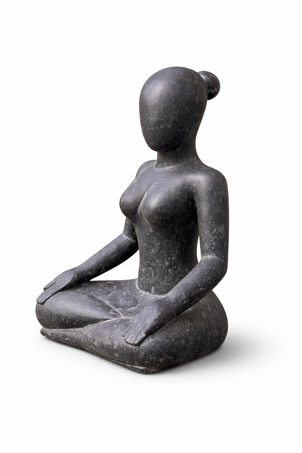 Artificial Stone Sculpture – Sitting Yoga Figure – Modern Design – Weatherproof Stone Look – in 3 Sizes