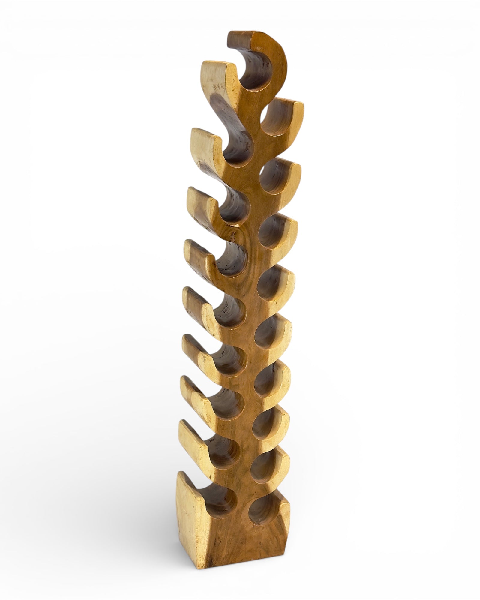 Solid Wood XXL Wine Rack – Wine Holder Bottle Holder – Handmade, Elegant, High-Quality – Made of Teak Wood for 18 Bottles – 150x30x18 cm