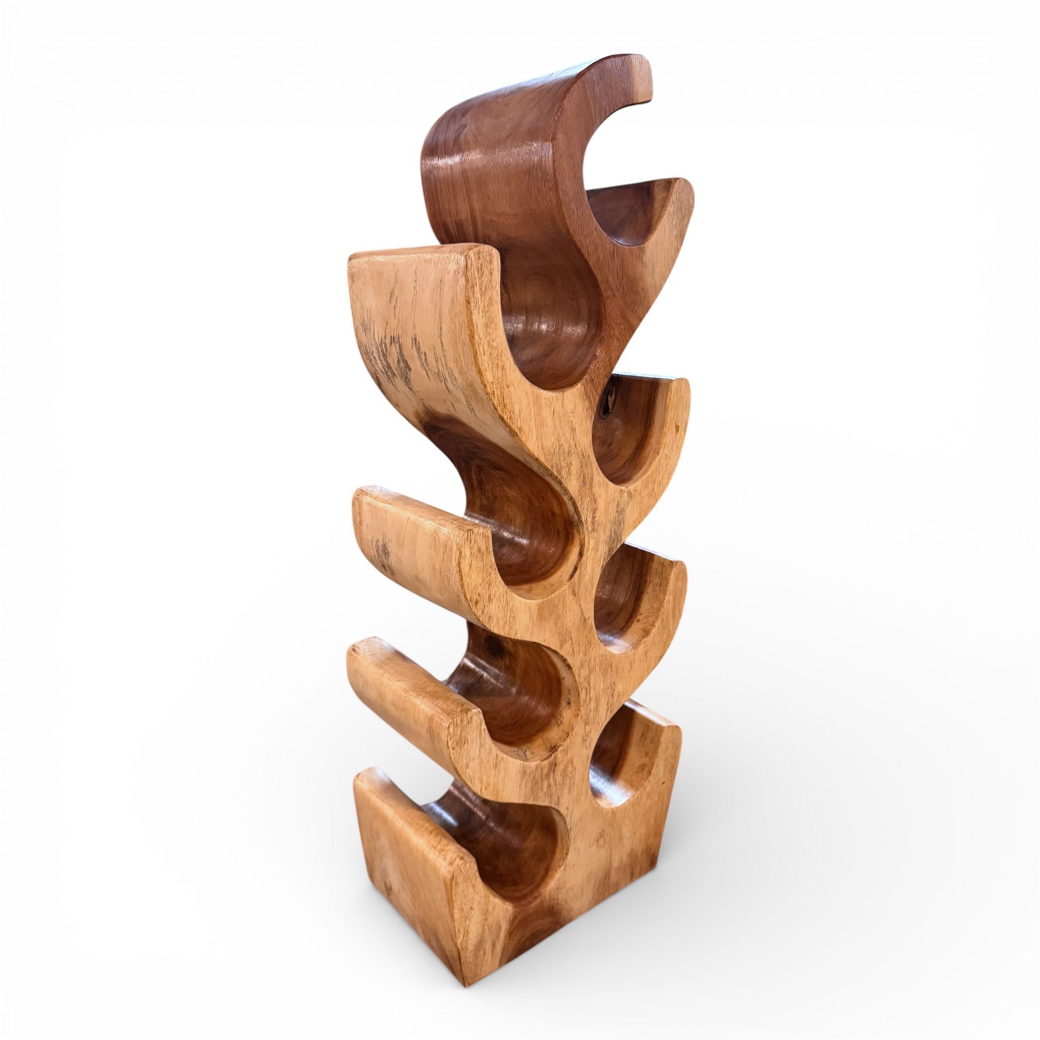 B-Stock: Solid Wine Rack - Kitchen Living Room Decor Wine Holder - Handmade Noble High Quality - Fir Tree Shape Made of Suar Wood - 30/50/70/100x27x18 cm (Copy)