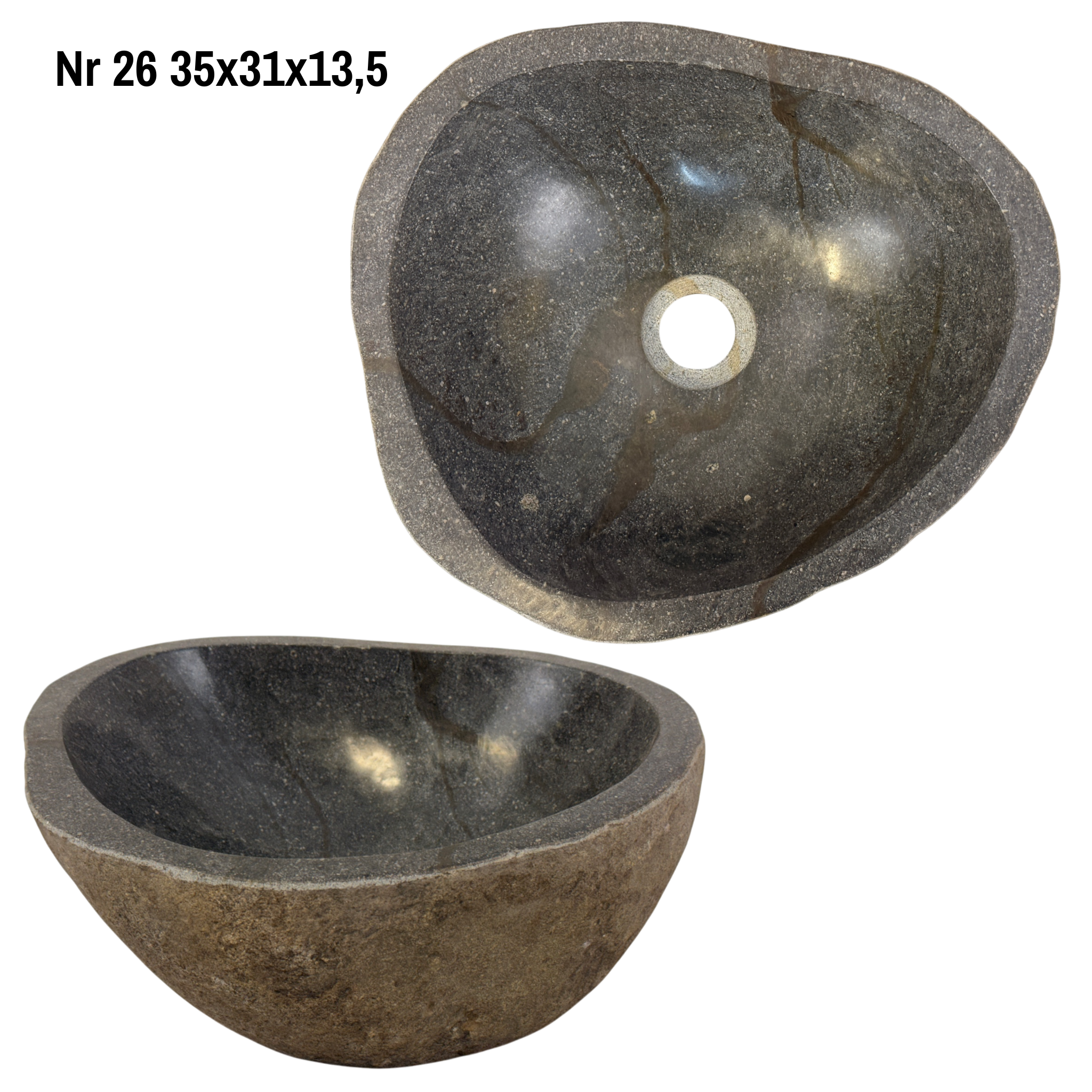 Natural stone washbasin - bathroom toilet countertop washbasin wash bowl - unique - boulder stone solid