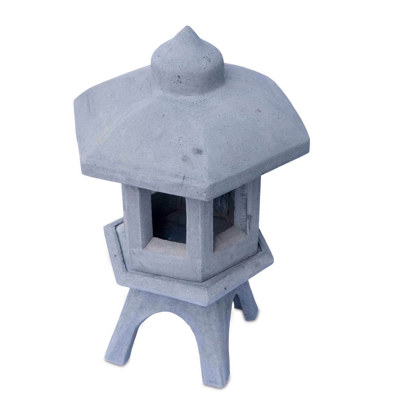 Gartenlaterne - Deko Garten - Japan Steinlaterne Wetterfest - Stein Gemisch 3-Teilig Grau - 80x51x51 cm