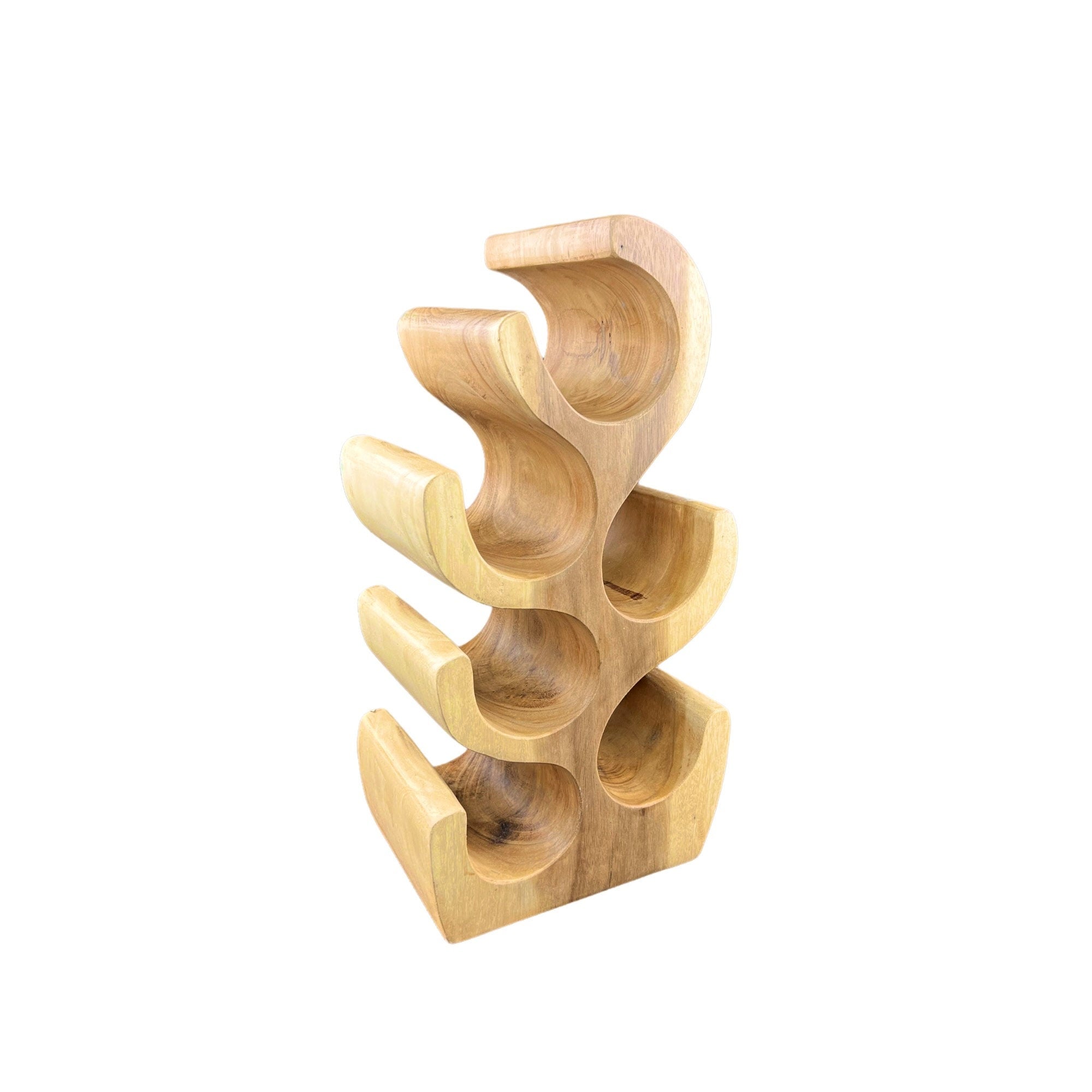 Casier à vin massif - décoration de cuisine salon porte-vin - fait main noble de haute qualité - forme de sapin en bois de suar - 30/50/70/100x27x18 cm