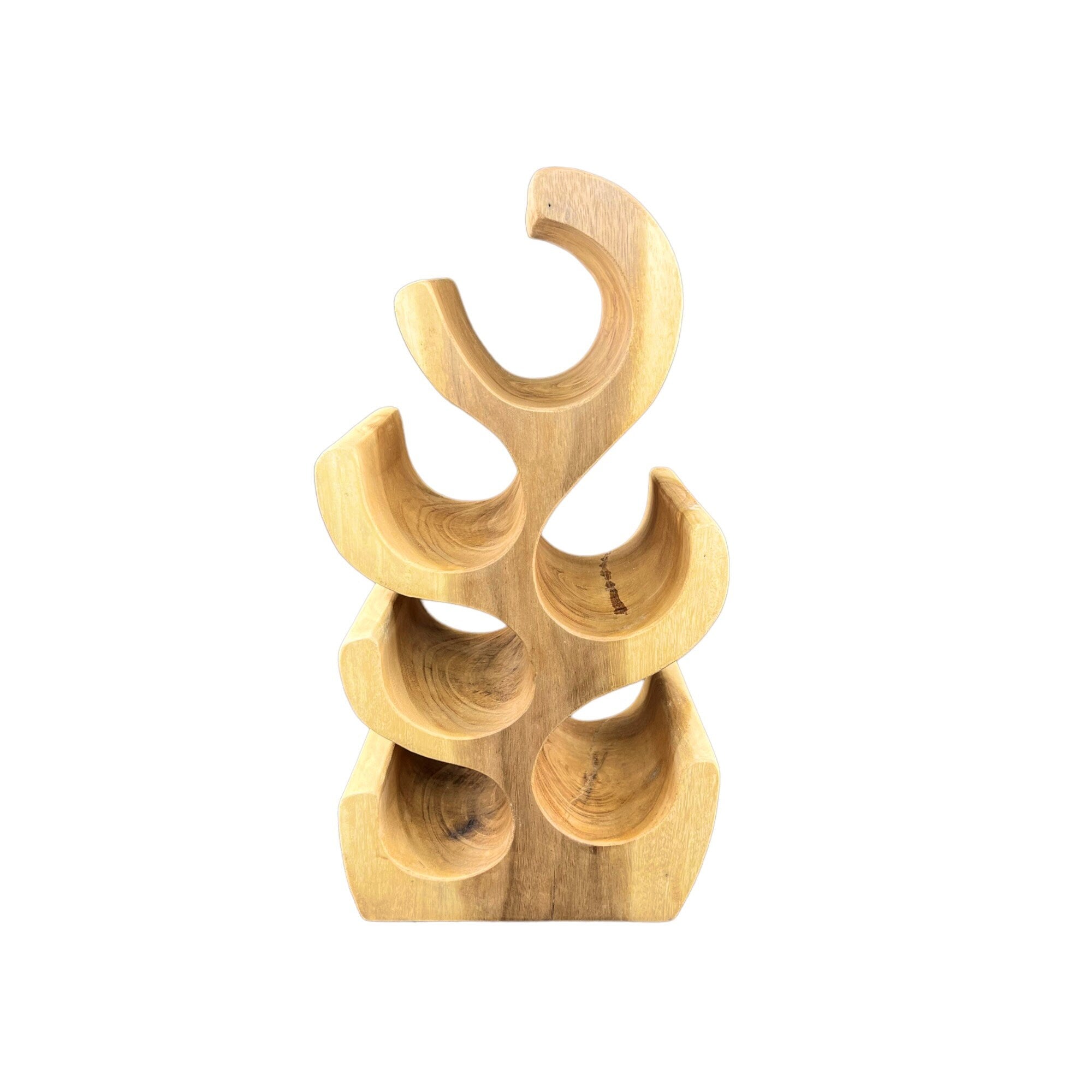 Casier à vin massif - décoration de cuisine salon porte-vin - fait main noble de haute qualité - forme de sapin en bois de suar - 30/50/70/100x27x18 cm