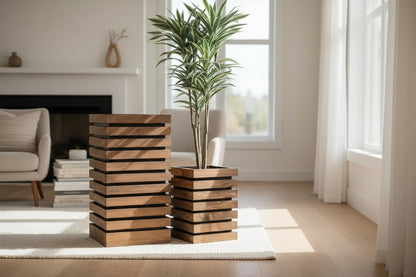 Holz Blumenkasten – Blumenkübel Balkonkasten Pflanzkasten – Handgefertigt – Modern mit Holzlatten