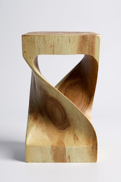 Wooden stool - side table, flower stool, storage table - unique, handmade - turned from solid Saman wood - 50x28x28 cm