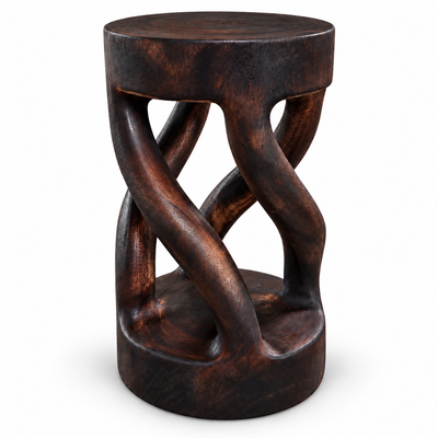 Beistelltisch aus Massivholz mit geschwungenem Design – 50 cm