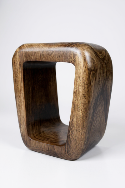 Wooden stool - side table coffee table - handmade flambéed stool made of solid suar wood - 50x30x40 cm