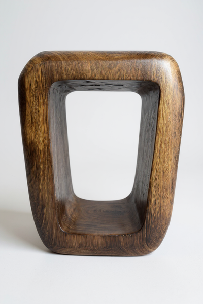 Wooden stool - side table coffee table - handmade flambéed stool made of solid suar wood - 50x30x40 cm