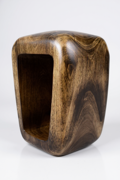 Wooden stool - side table coffee table - handmade flambéed stool made of solid suar wood - 50x30x40 cm