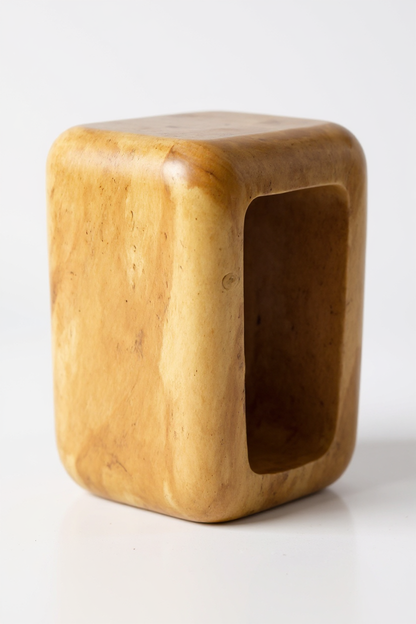 Holzhocker - Beistelltisch Couchtisch - Handgefertigter Hocker aus massivem Suarholz- 50x30x40 cm