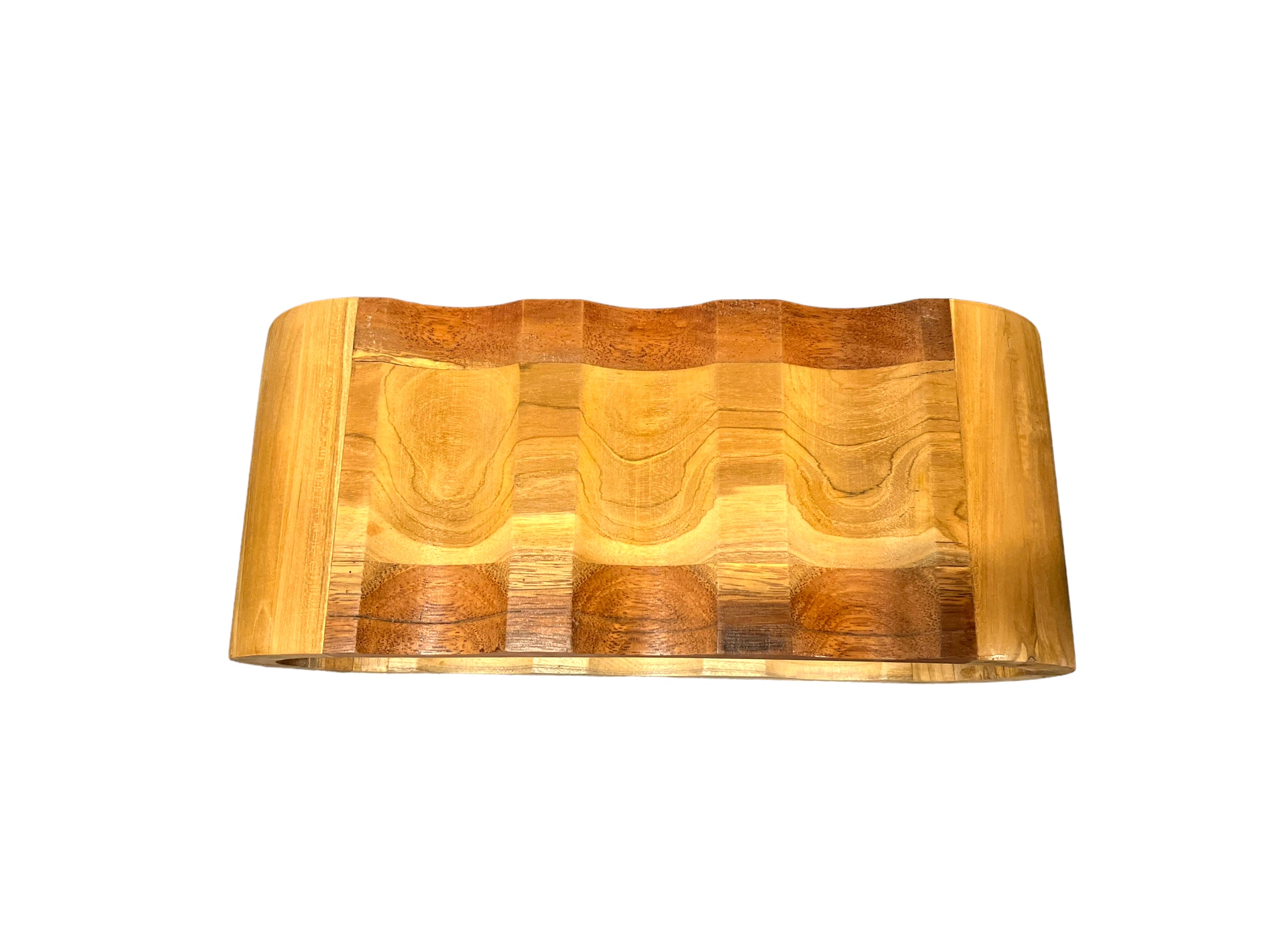 Acacia wood wine rack - bottle holder for 6 bottles - robust - natural wood grain - 46 x 19 x 15 cm