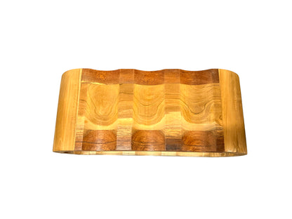 Acacia wood wine rack - bottle holder for 6 bottles - robust - natural wood grain - 46 x 19 x 15 cm