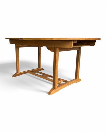 Ausziehbarer Teakholz-Gartentisch – Einzigartiges Unikat mit natürlicher Eleganz für Garten, Terrasse und Wintergarten – Teakholz – 180 cm bis 240 cm x 100 cm x 75 cm - FaHome