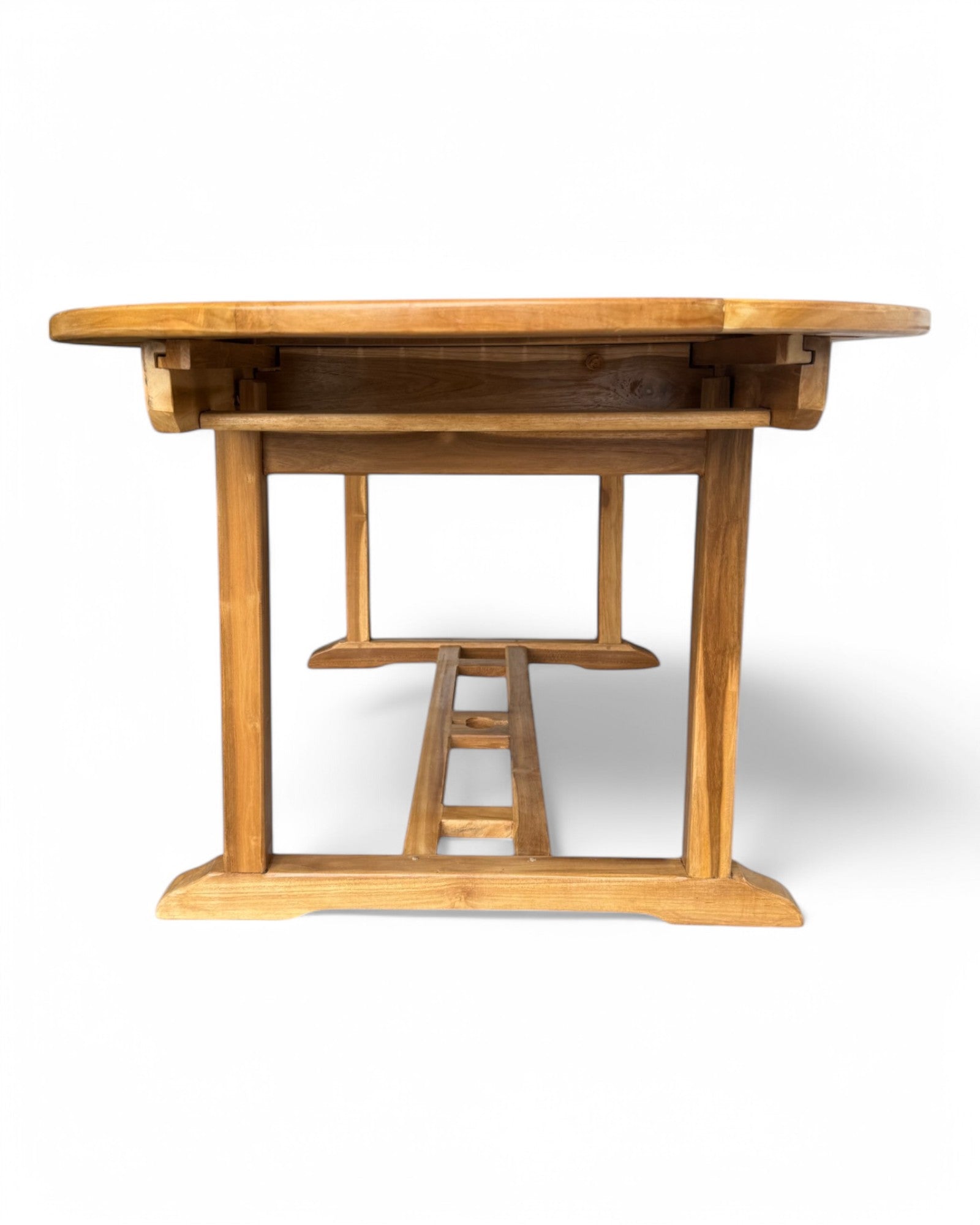 Ausziehbarer Teakholz-Gartentisch – Einzigartiges Unikat mit natürlicher Eleganz für Garten, Terrasse und Wintergarten – Teakholz – 180 cm bis 240 cm x 100 cm x 75 cm - FaHome