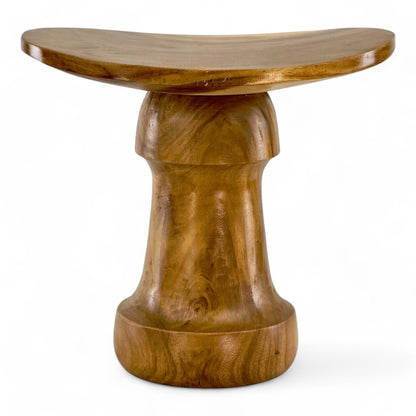 Einzelstück: Hocker mit Gebogener Oberfläche aus Teakholz - FaHome