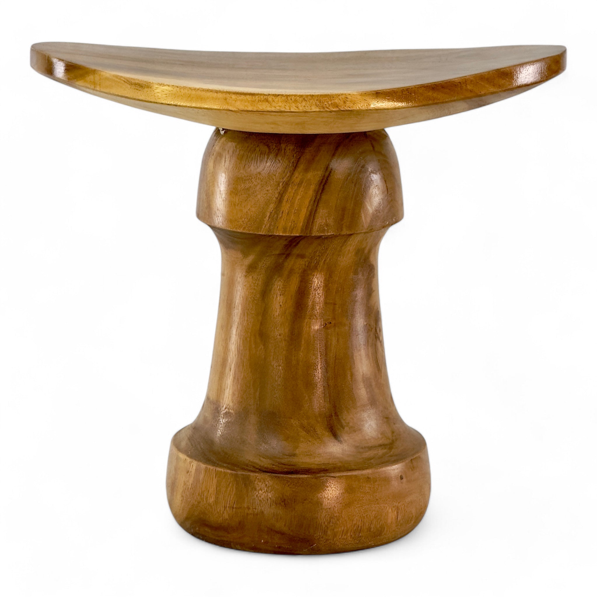 Einzelstück: Hocker mit Gebogener Oberfläche aus Teakholz - FaHome