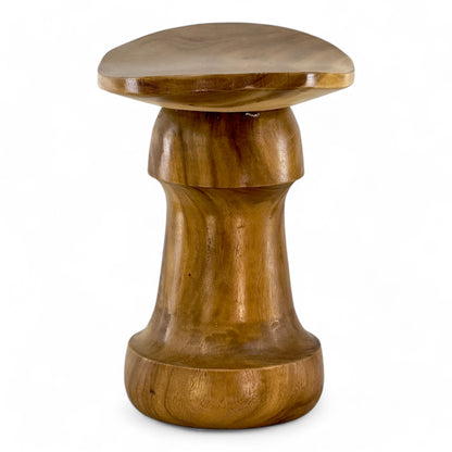 Einzelstück: Hocker mit Gebogener Oberfläche aus Teakholz - FaHome