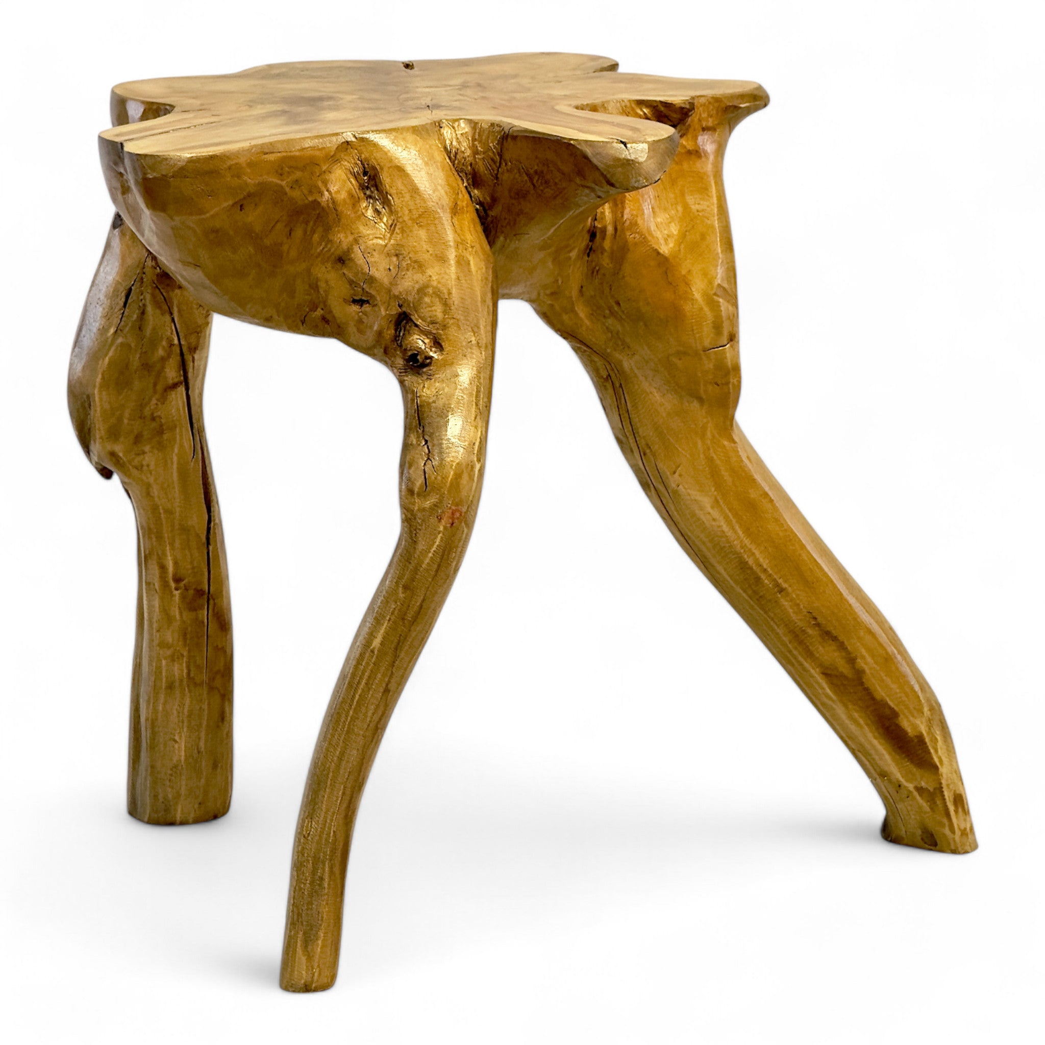Einzelstück: Wurzelholz-Beistelltisch aus Teakholz - FaHome