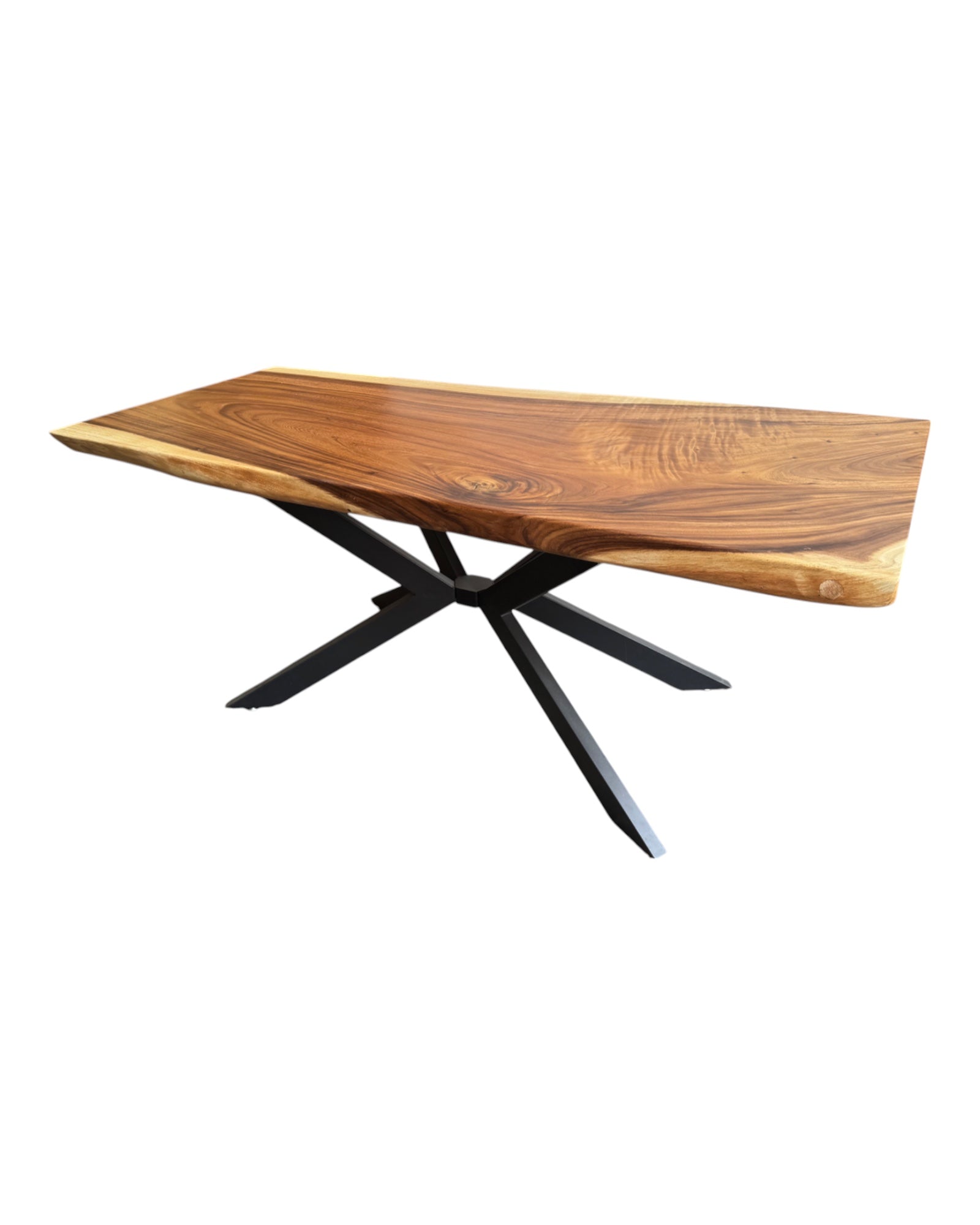 Massivholz Esstisch Natur Baumkante - Holz Tisch Massiv Suarholz Einzelstücke Tischplatte (200x92x8cm)