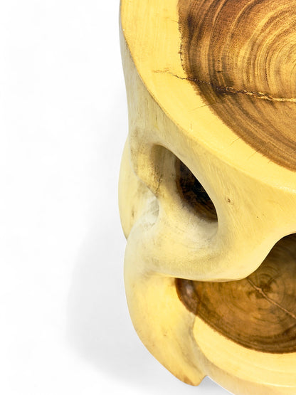 Holz Beistelltisch - Hocker, Nachttisch, Pflanzenhocker, Ablagetisch - Rundes Naturdesign mit organischer Form – Massiv aus Teakholz – 40x34x34 cm - FaHome