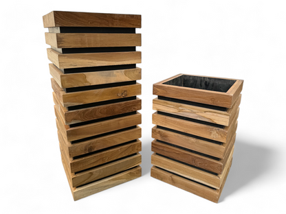 Holz Blumenkasten – Blumenkübel Balkonkasten Pflanzkasten – Handgefertigt – Modern mit Holzlatten