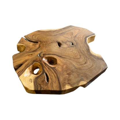 Holz Tischplatte – Wohnzimmertisch Couchtisch – Natürliche Formen – Ausgeschnitten aus massivem Suarholz – 135x114x10 cm - FaHome