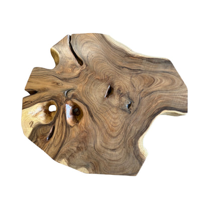 Holz Tischplatte – Wohnzimmertisch Couchtisch – Natürliche Formen – Ausgeschnitten aus massivem Suarholz – 135x114x10 cm - FaHome