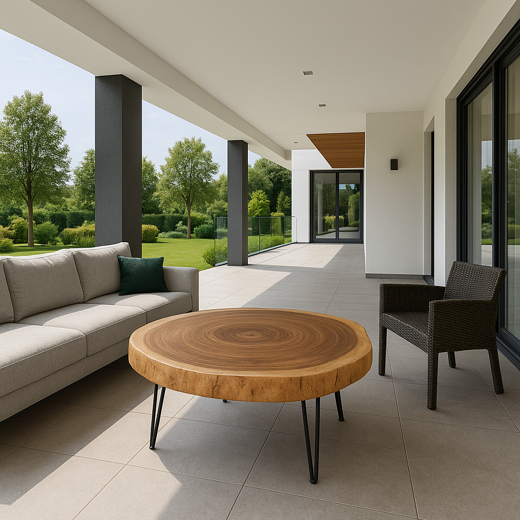 Holz Tischplatte – Wohnzimmertisch Couchtisch – Natürliche Formen – Ausgeschnitten aus massivem Suarholz – 135x114x10 cm - FaHome