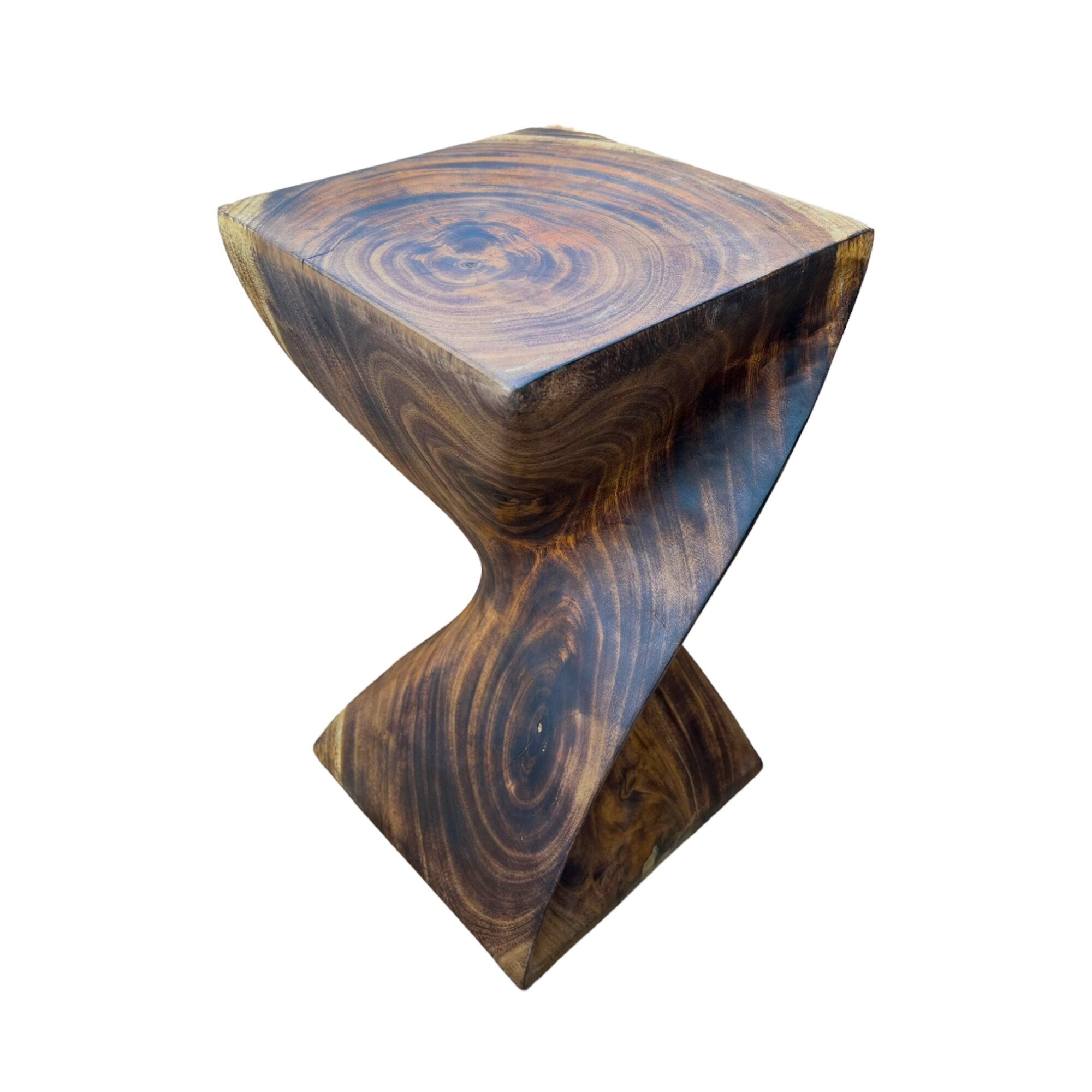 Holzhocker - Edler Beistelltisch Holz - Holz Hocker - Handgefertigter Beistelltisch aus Holz - 50x28x28cm - FaHome