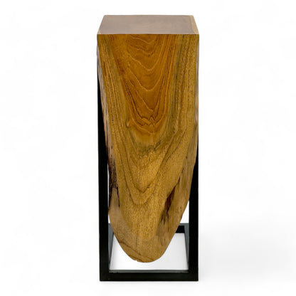 Multifunktionaler Beistelltisch - Couchtisch Ablagetisch - C-Frame – Teakholz - 50x40x20 cm - FaHome