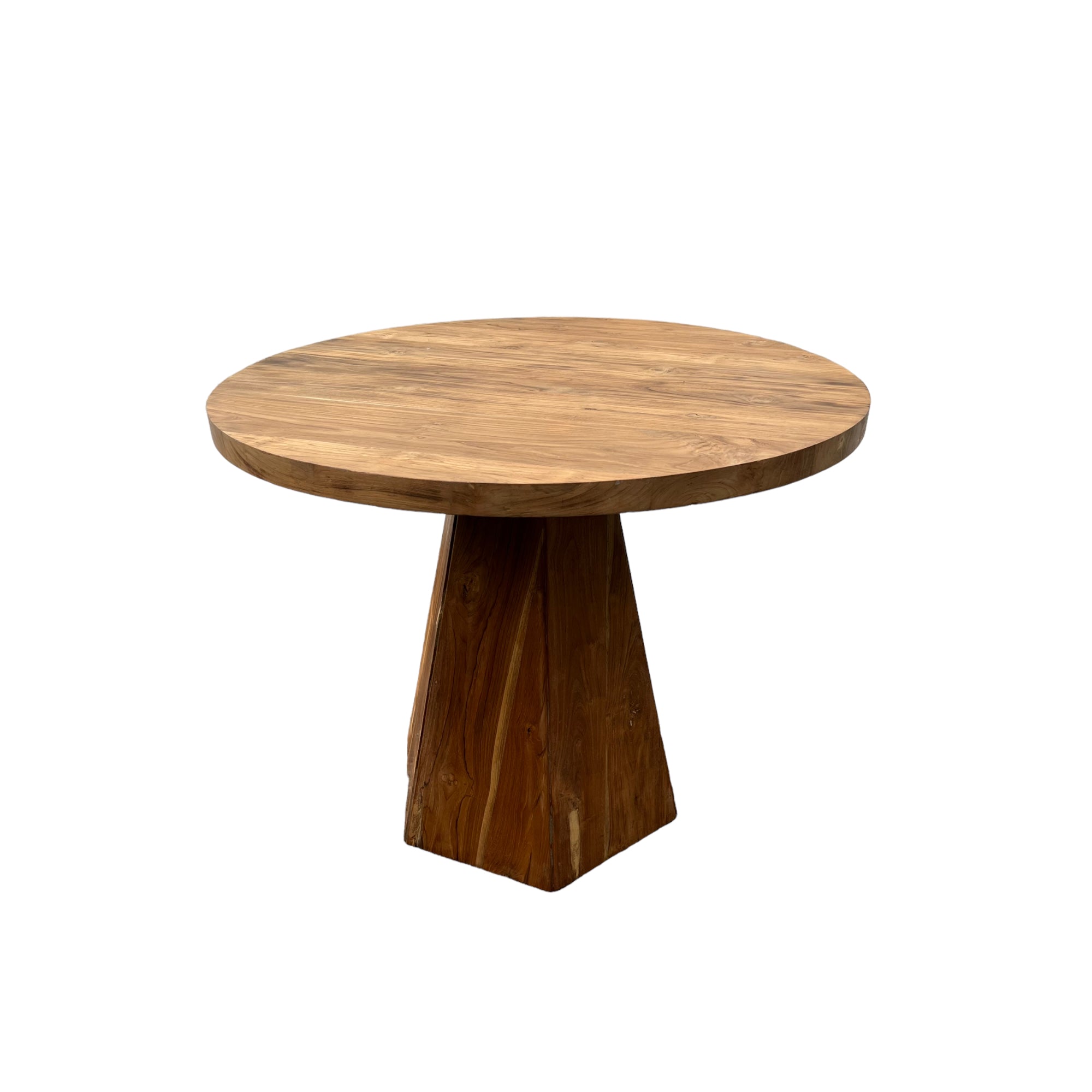 Table à manger ronde en teck : design naturel et qualité robuste