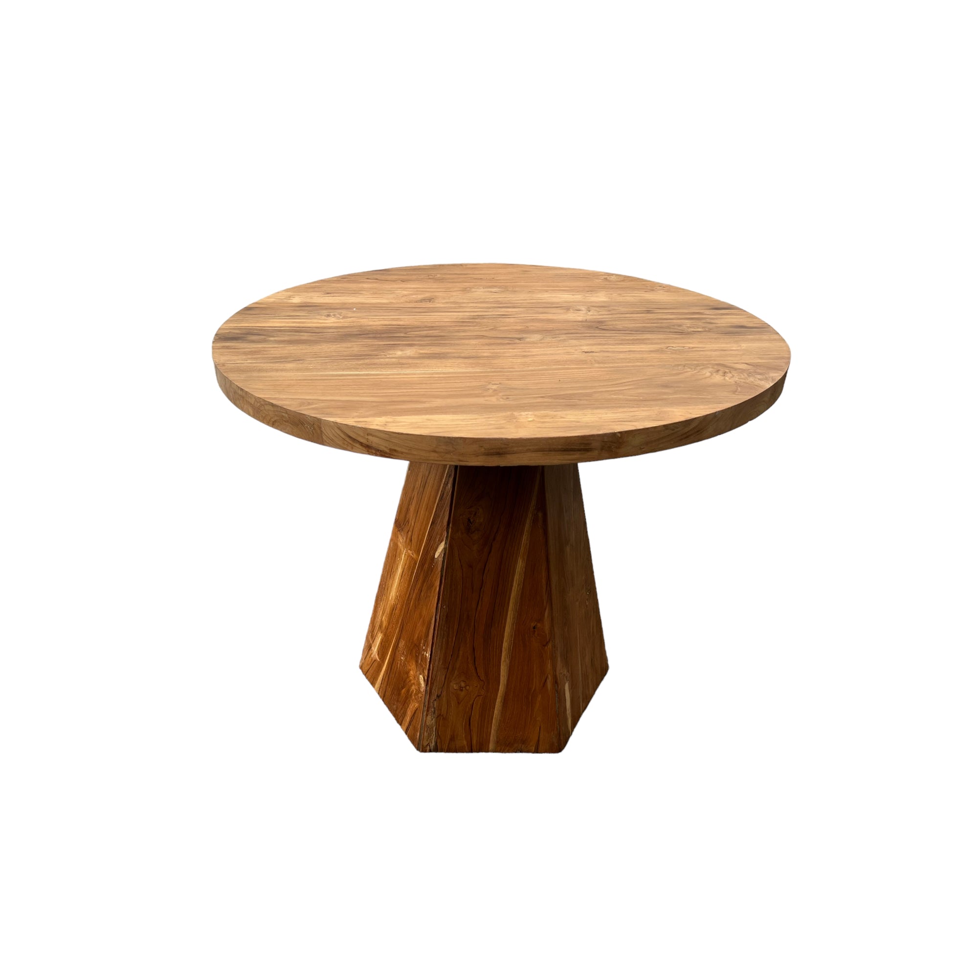 Table à manger ronde en teck : design naturel et qualité robuste