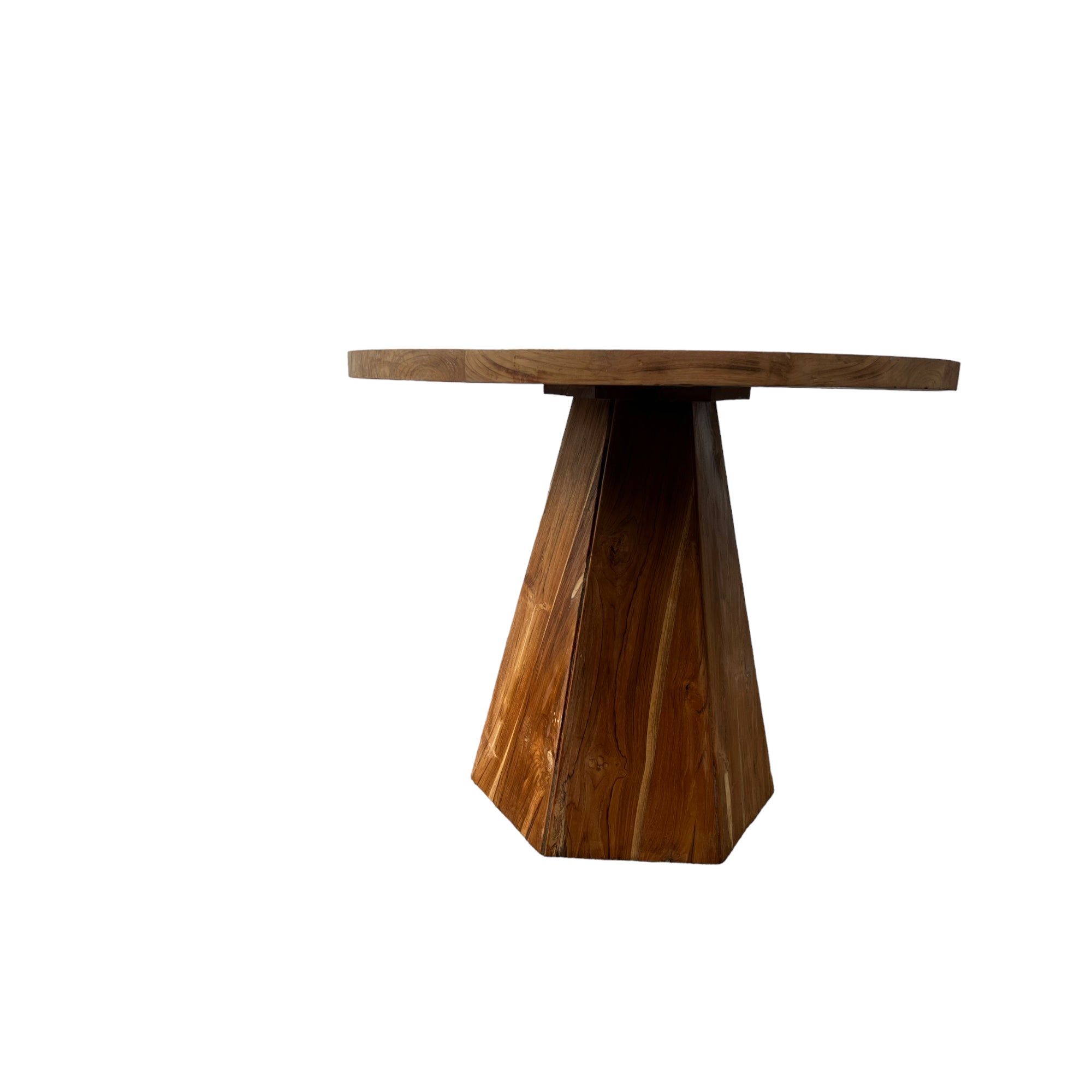Table à manger ronde en teck : design naturel et qualité robuste