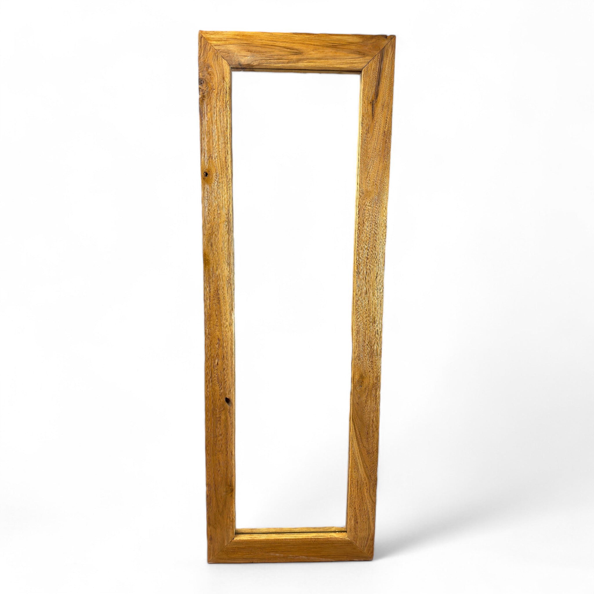 Teakholz Spiegel - Anlehnen Dekorieren Staunen – Massiver Eckiger Standspiegel – 120&150x50 cm - FaHome