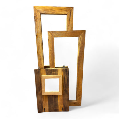 Teakholz Spiegel - Anlehnen Dekorieren Staunen – Massiver Eckiger Standspiegel – 120&150x50 cm - FaHome