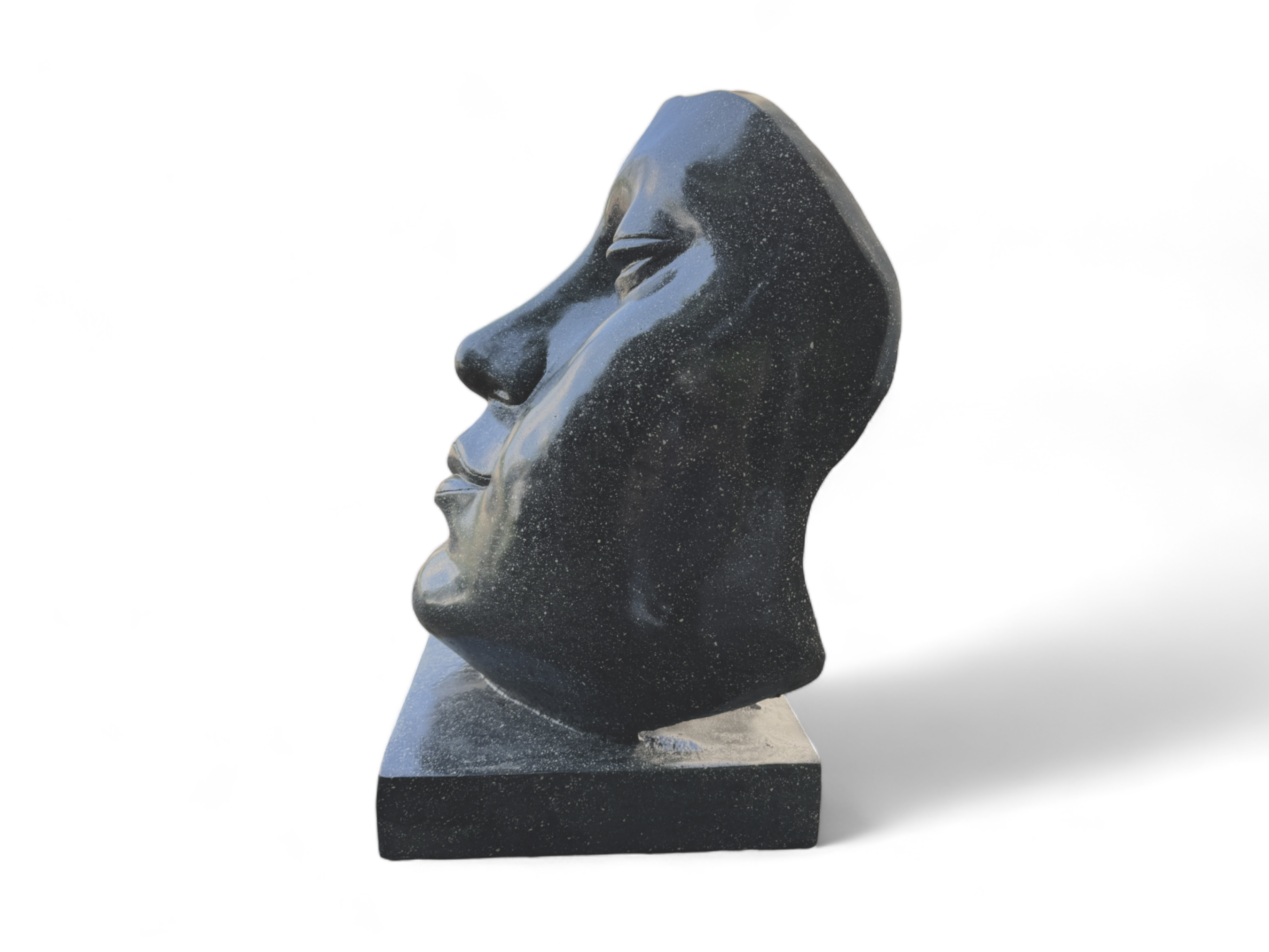 Terrazzo Gesichtsskulptur - Garten, Terrasse, Eingangsbereich - Robust und ästhetisch – Schlafendes Gesicht aus Terrazzo – 85 cm - FaHome