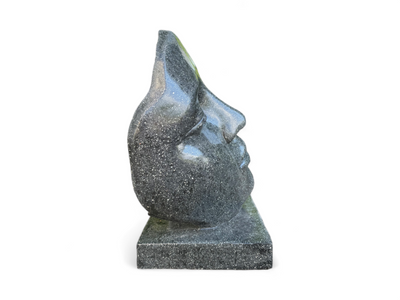 Terrazzo Gesichtsskulptur - Garten, Terrasse, Eingangsbereich - Robust und ästhetisch – Schlafendes Gesicht aus Terrazzo – 85 cm - FaHome